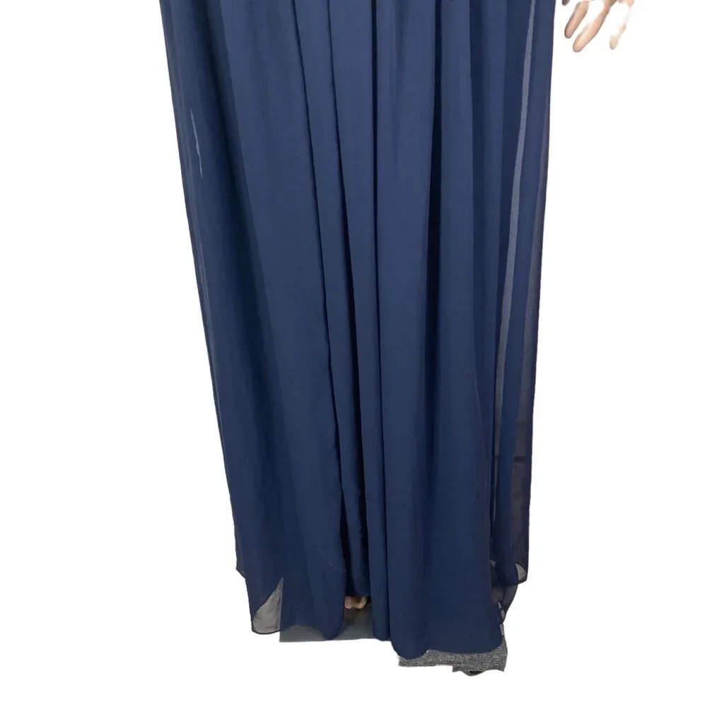 Dessy Collection Dress Womens 8R Midnight Blue Maxi